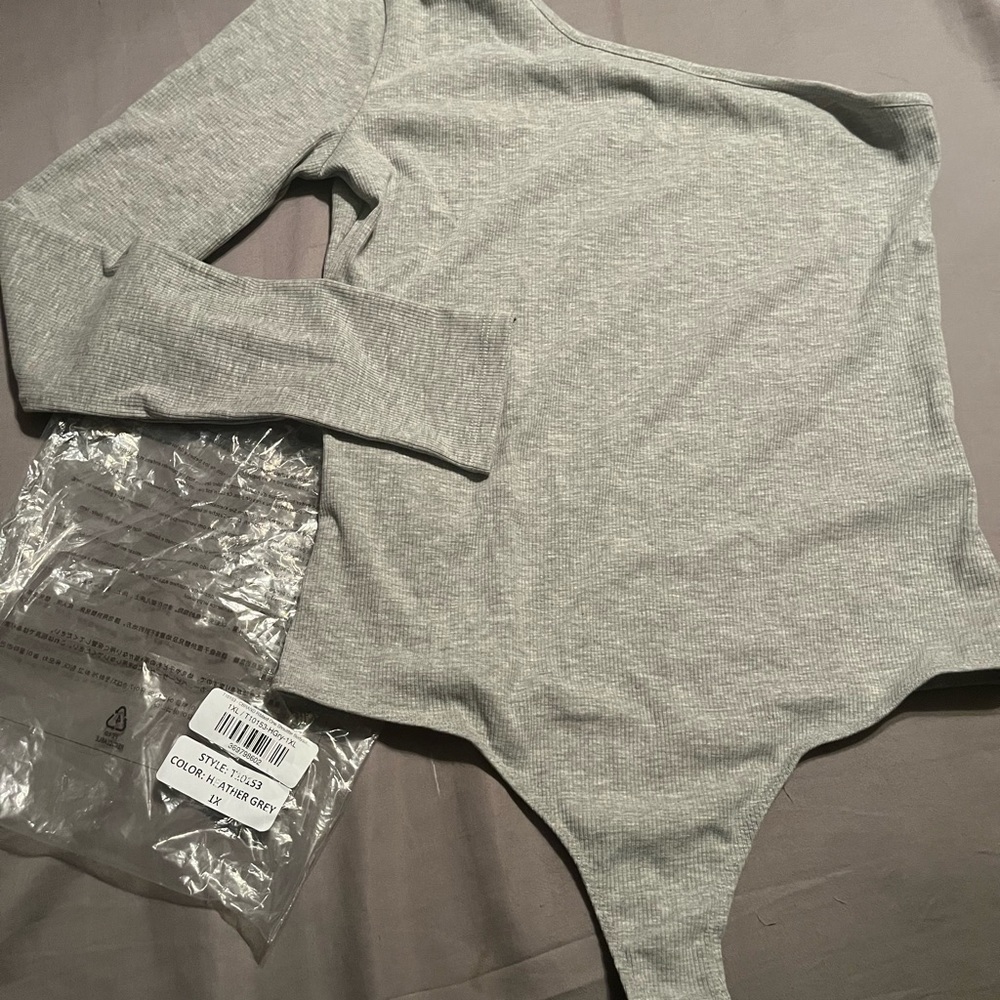 New Closet Candy Heather Gray One Sleeve Bodysuit